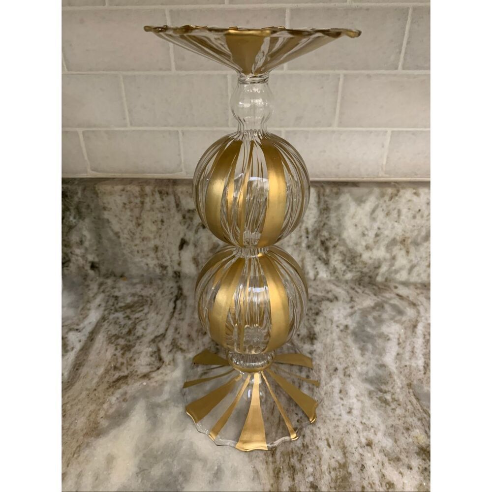 Candleholder Gold Bubble Glass Holder #festive #candle #holiday
